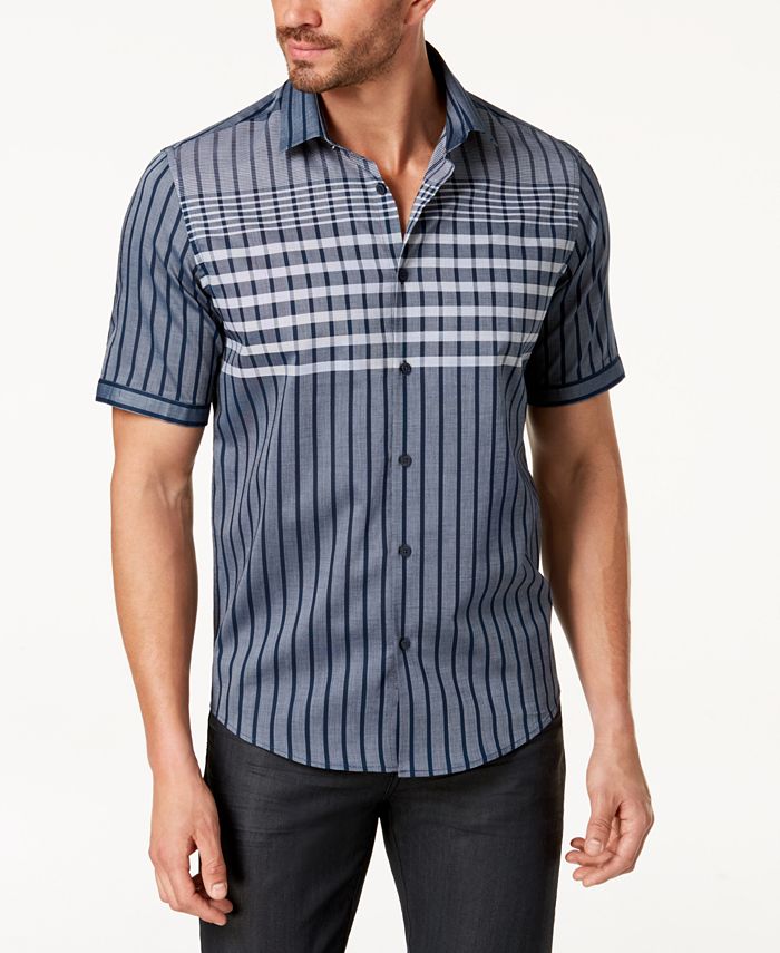 Alfani Men's Large Grid-Print Shirt, Created for Macy's & Reviews ...