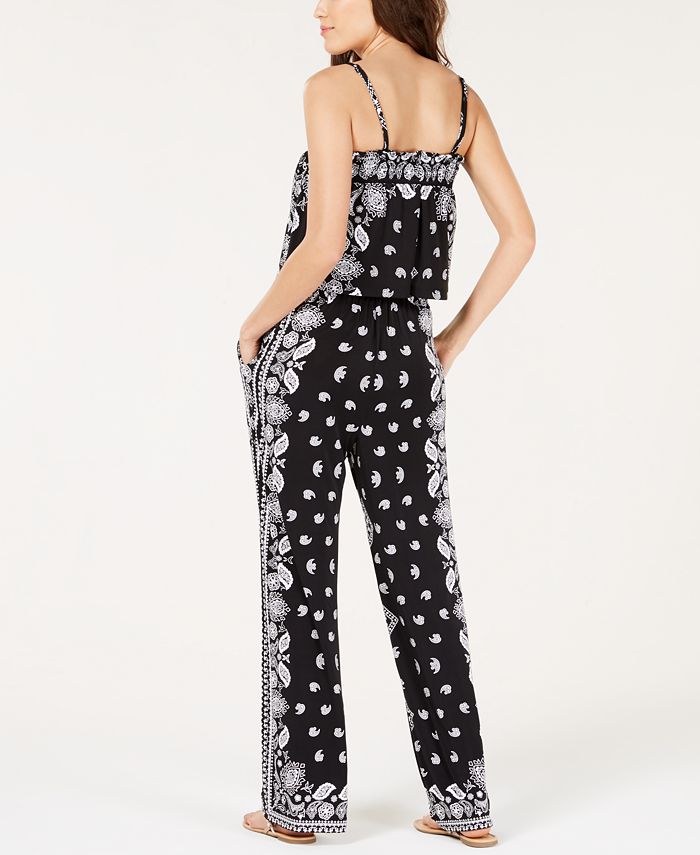 INC International Concepts INC Petite Printed Blouson Jumpsuit, Created