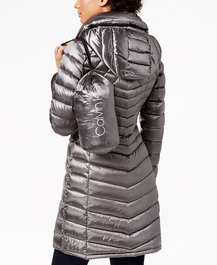 Calvin Klein Hooded Packable Down Puffer Coat - Macy's