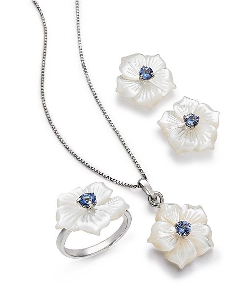 Macy&#39;s Mother-of-Pearl & Tanzanite Floral Jewelry Collection & Reviews - Jewelry & Watches - Macy&#39;s