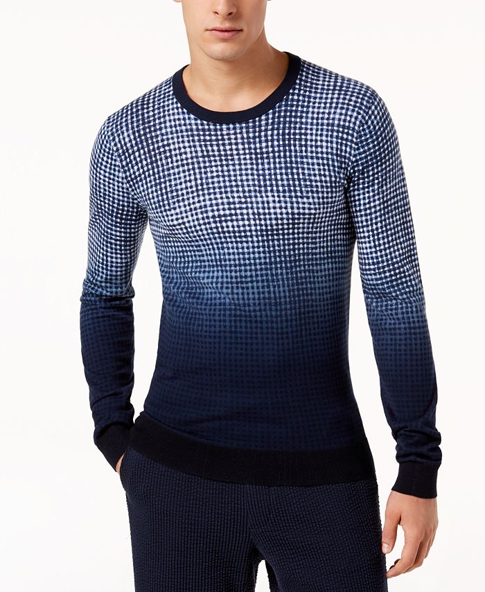 Michael Kors Men's Dip Dye Checked Sweater & Reviews - Sweaters - Men -  Macy's