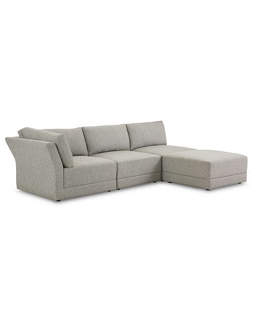 Furniture CLOSEOUT! Mylie 4Pc. Fabric "L" Shaped Modular Sofa with