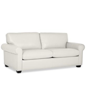 Orid 77" Leather Roll Arm Apartment Sofa, Created for Macy's