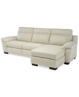 CLOSEOUT! Julius II 3-Pc. Leather Sectional Sofa With 1 Power Recliner, Power Headrests, Chaise And USB Power Outlet