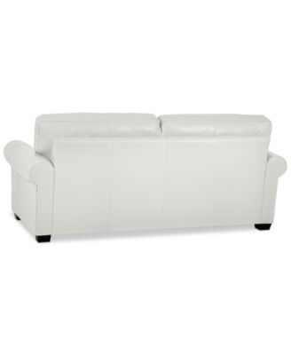 Orid 77" Leather Roll Arm Apartment Sofa, Created for Macy's