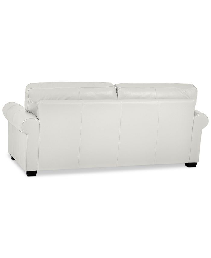Furniture Orid 77" Leather Roll Arm Apartment Sofa, Created for Macy's