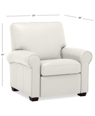 Orid 36" Leather Roll Arm Pushback Recliner, Created for Macy's