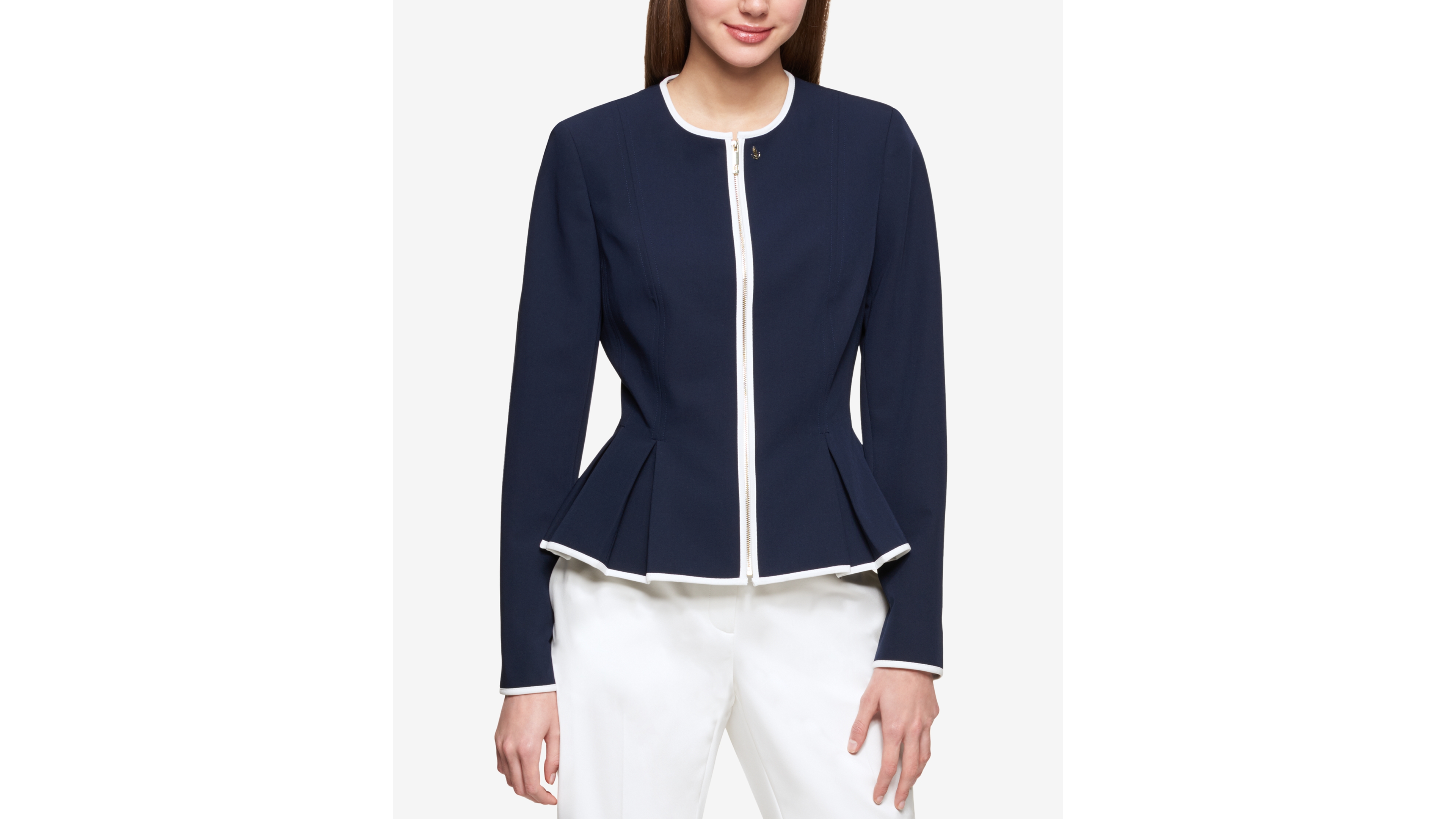 Tommy Hilfiger Women's Zip-Front Peplum Jacket