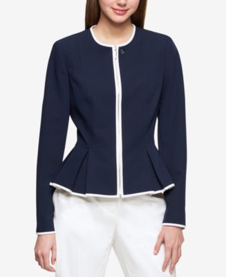 Tommy Hilfiger Women's Zip-Front Peplum Jacket - Macy's