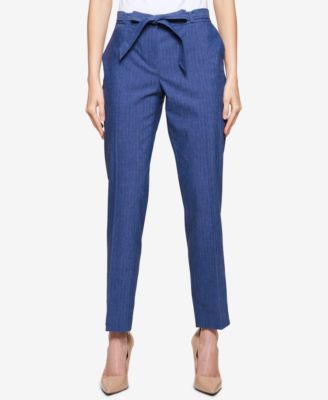 Tommy Hilfiger - Tie-Waist Denim Ankle Pants