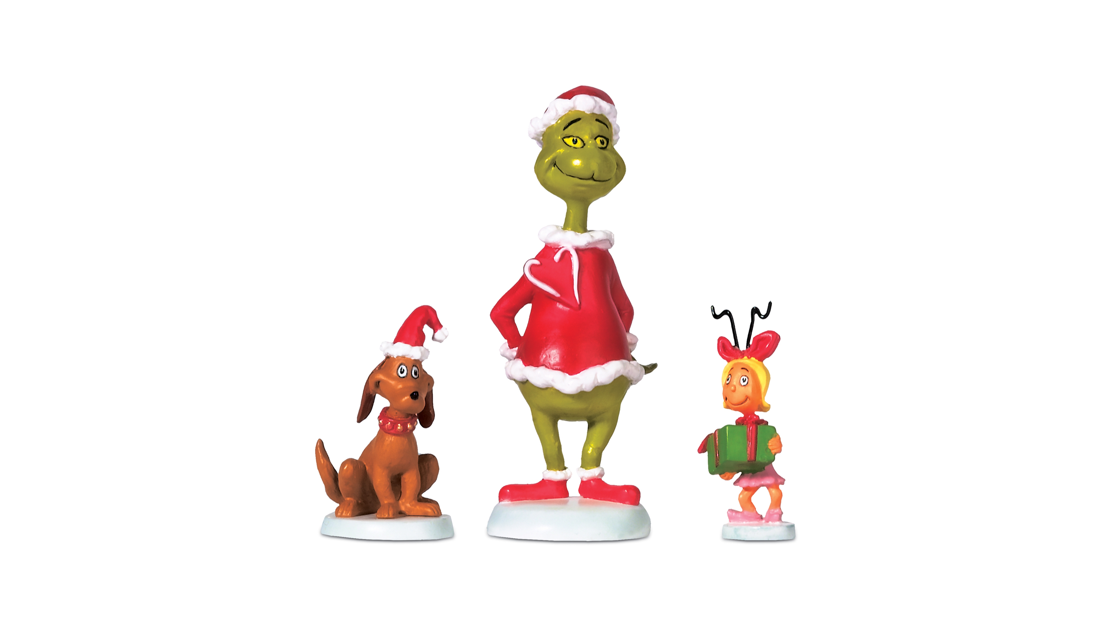 Department 56 Grinch Village 3-Piece Figure Grinch, Max & Cindy-Lou Who