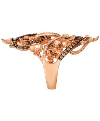 Crazy Collection&reg; Diamond Fancy Scroll Floral Ring (1-1/6 ct. t.w.) in 14k Rose, Yellow or White Gold 