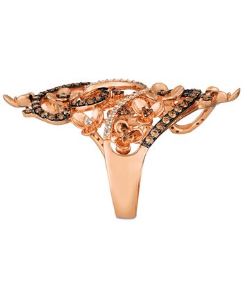 Le Vian - Diamond Fancy Scroll Floral Ring (1-1/6 ct. t.w.) in 14k Rose, Yellow or White Gold
