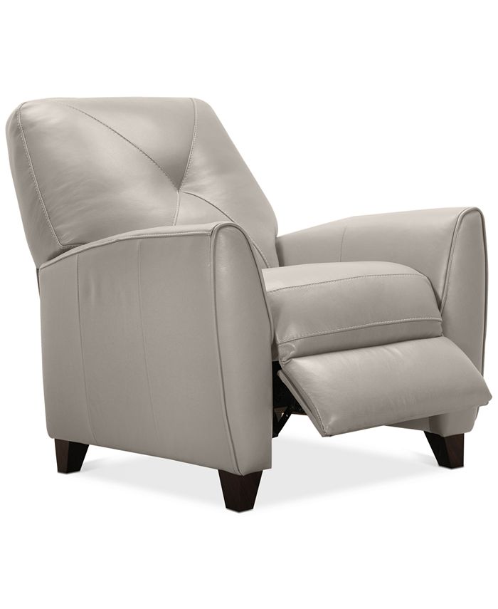Furniture Myia Tufted Back Leather Pushback Recliner, Created for Macy
