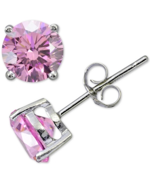image of Giani Bernini Cubic Zirconia Stud Earrings in Sterling Silver, Created for Macy-s