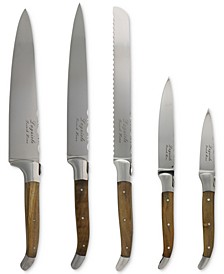 Laguiole 5-Pc. Olive Wood Kitchen Knife Set