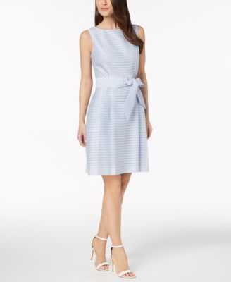 Anne Klein Shadow Stripe Fit Flare Dress Macy s