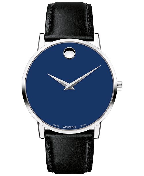 Movado Women S Swiss Museum Classic Black Leather Strap Watch 28mm Reviews All Fine Jewelry Jewelry Watches Macy S