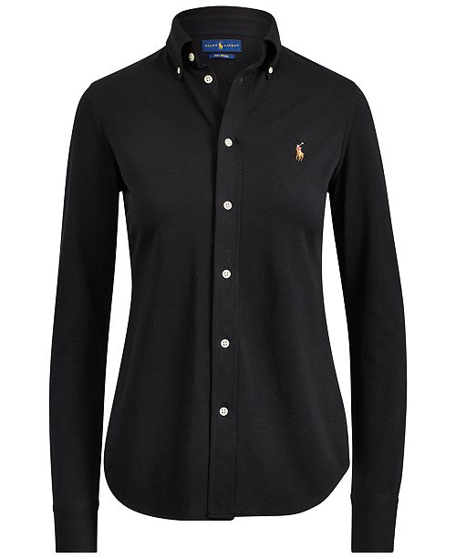 Polo Ralph Lauren Knit Oxford Cotton Shirt & Reviews - Tops - Women ...