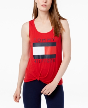 TOMMY HILFIGER SPORT LOGO KNOT TANK TOP, CREATED FOR MACY'S