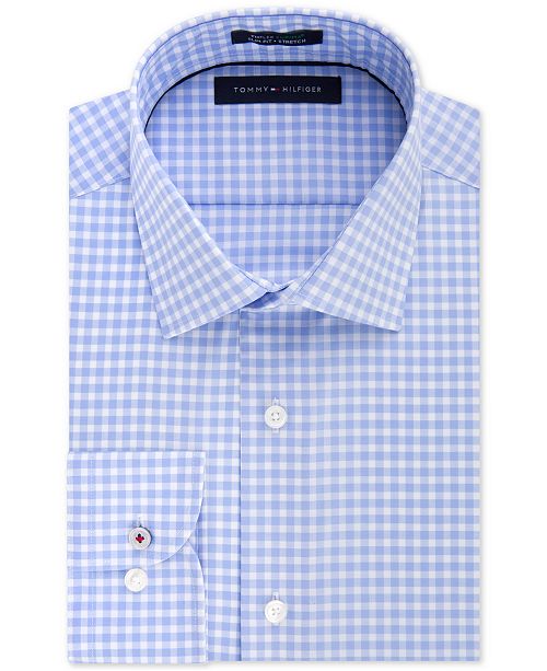 Tommy Hilfiger Men S Slim Fit Th Flex Collar Performance Blue
