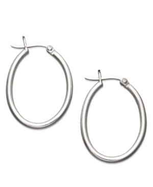 image of Giani Bernini Small Sterling Silver Plain Oval Hoop Earrings, 1
