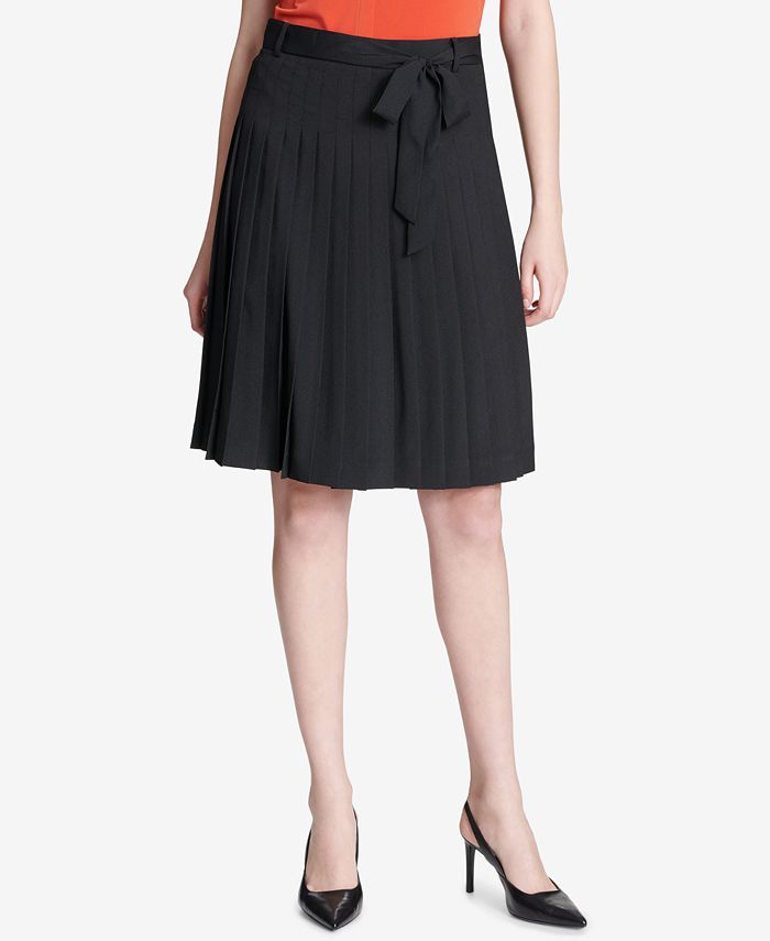 Calvin Klein Pleated A-Line Skirt - Macy's