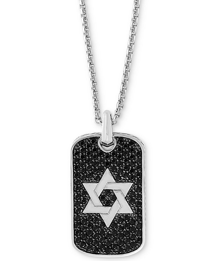 EFFY Collection EFFY Black Sapphire Star of David Dog Tag 22