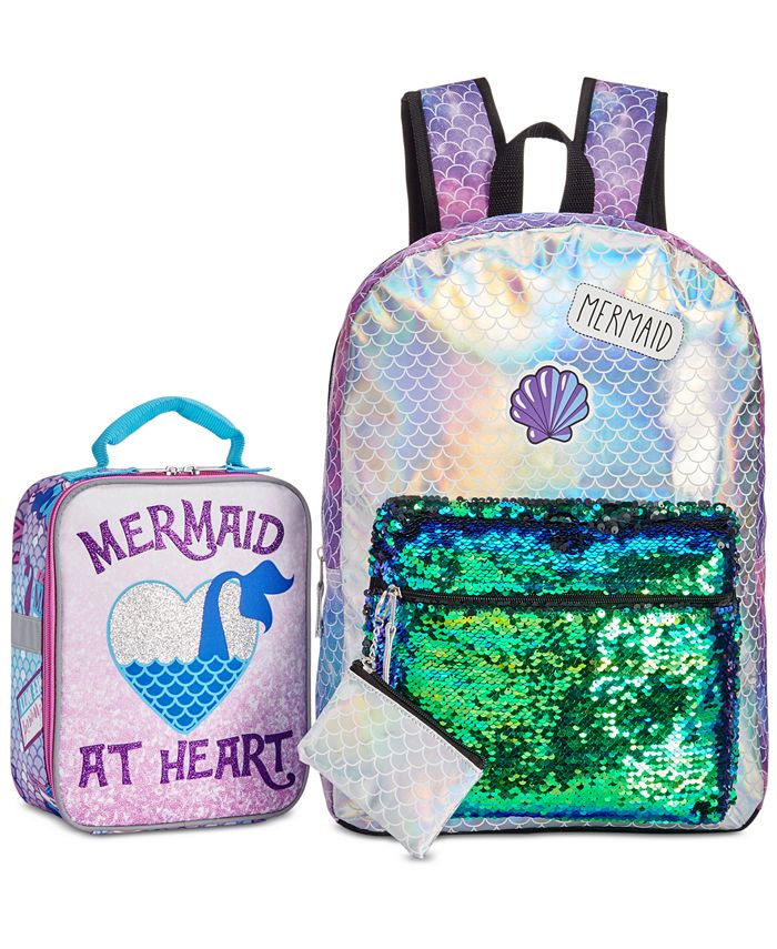 FAB Little & Big Girls Mermaid Backpack with Coin Purse & Accessory ...