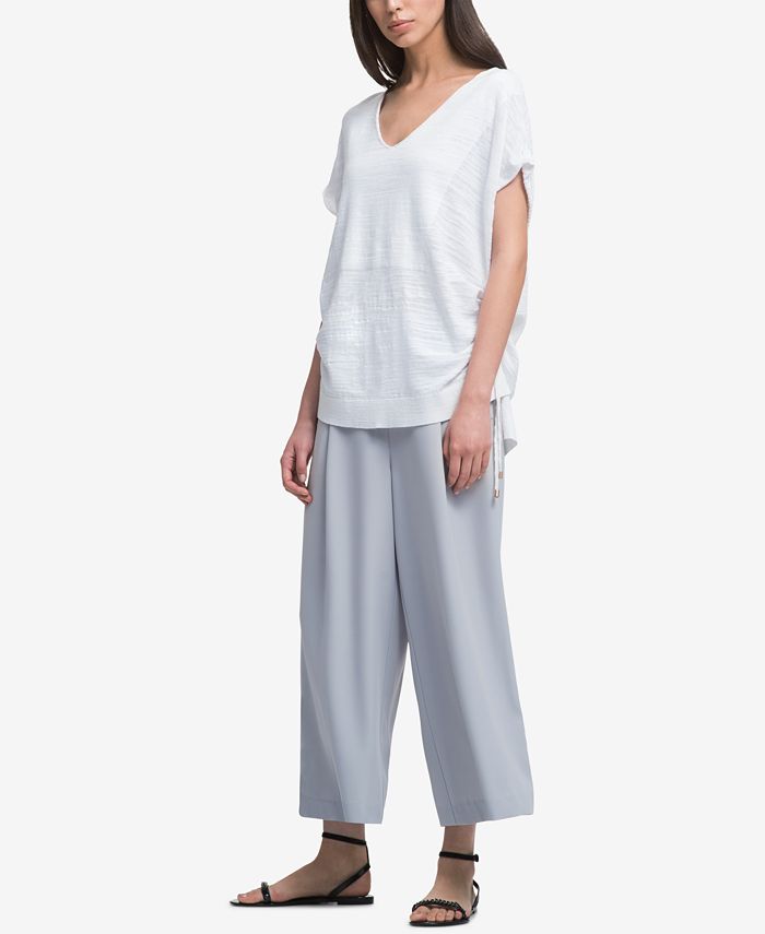 DKNY VNeck Drawstring TShirt Macy's