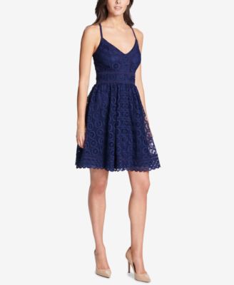 guess lace fit and flare dress