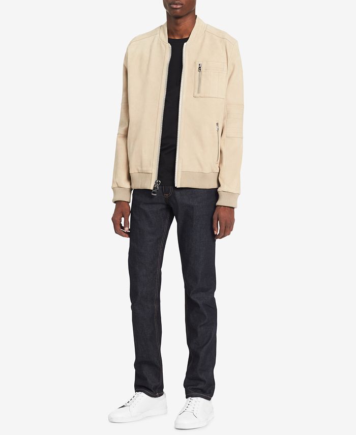 Calvin Klein Men s Leather Bomber Jacket Macy s