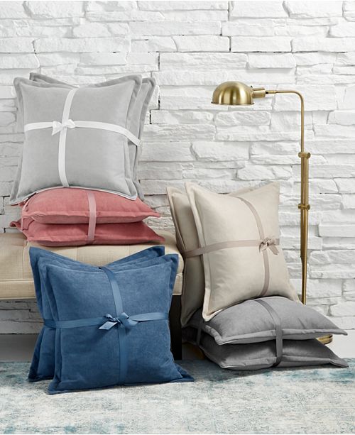 Lacourte Handcrafted Solid Chenille 20" Square Decorative Pillow Pair