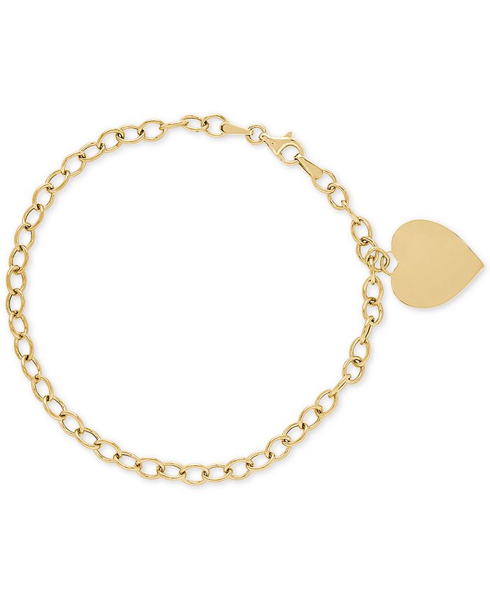 Macy's Heart Charm Open Link Bracelet in 10k Gold Macy's