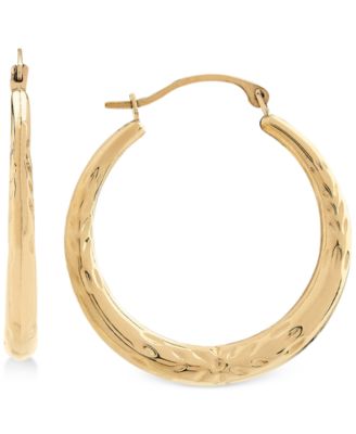 Macy's - Textured Hoop Earrings in 14k Gold