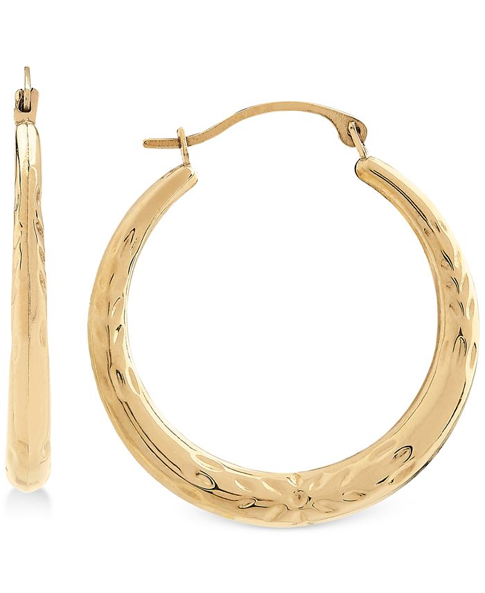 Macys gold hoop earrings 14k Clearance