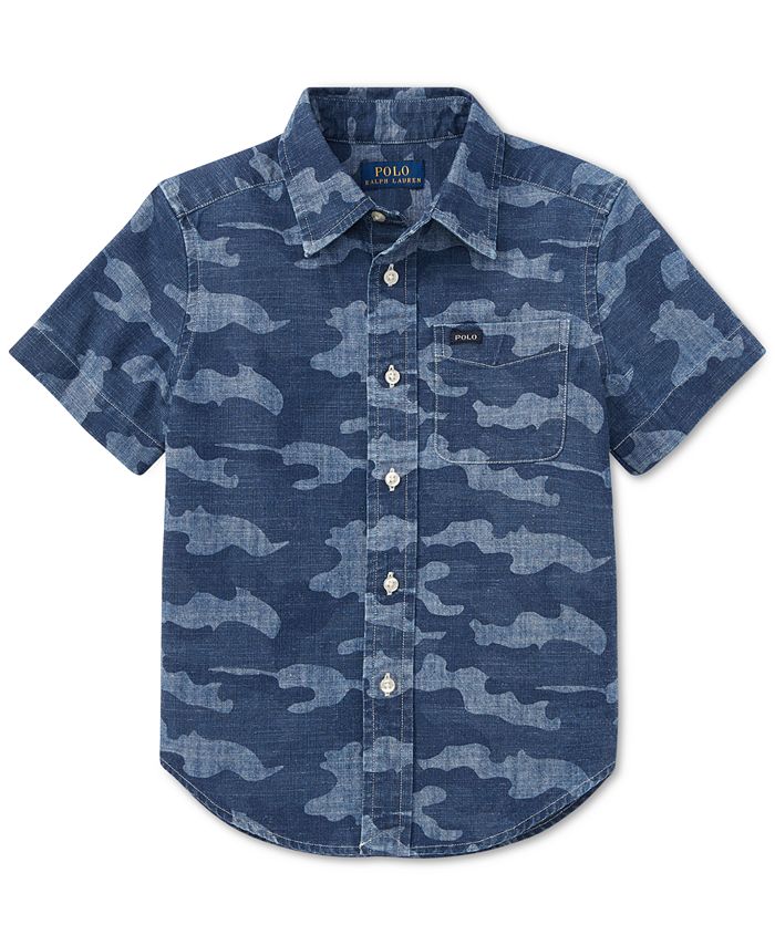 Polo Ralph Lauren Toddler Boys Camouflage Cotton Chambray Shirt - Macy's