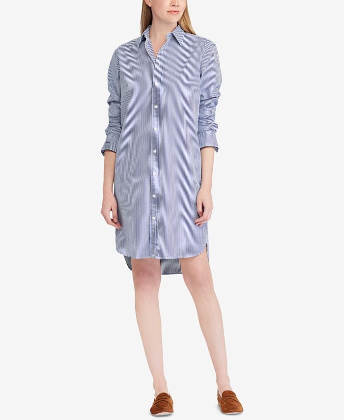 Polo Ralph Lauren Monogram Cotton Shirtdress - Macy's