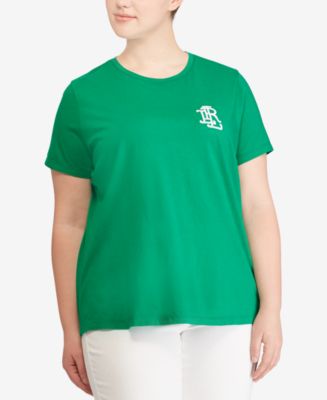 Lauren Ralph Lauren Plus Size Monogram T-Shirt & Reviews - Tops - Plus Sizes  - Macy's