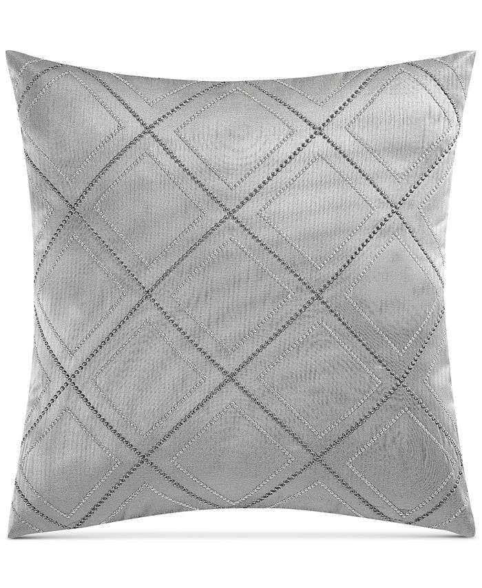 Charisma Edienne Embroidered FauxSilk 20" Square Decorative Pillow