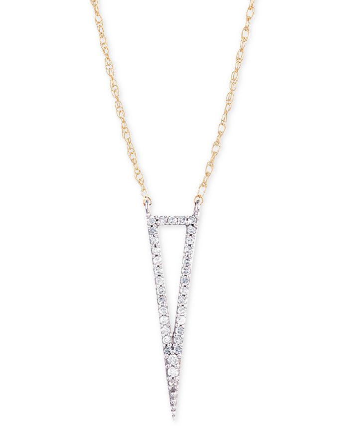 Elsie May Diamond Accent Tall Open Triangle Pendant Necklace, 17" + 1