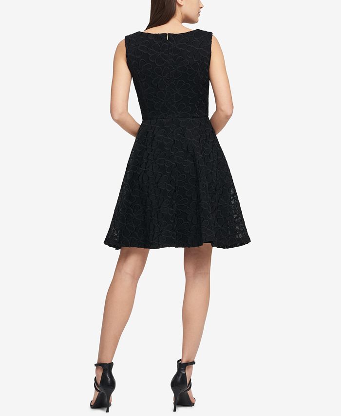 DKNY Mesh Scuba Fit & Flare Dress, Created for Macy's Macy's