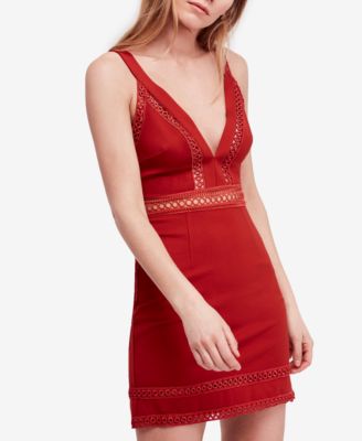 Free People - Iris Crochet-Inset Mini Dress