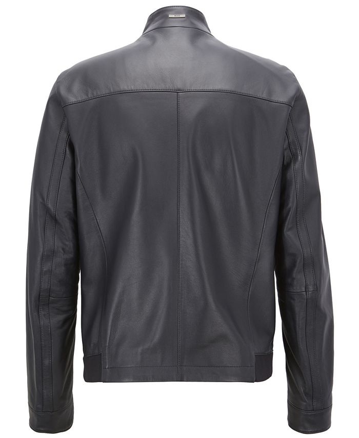 Hugo Boss BOSS Men's Regular/Classic-Fit Leather Blouson Jacket ...