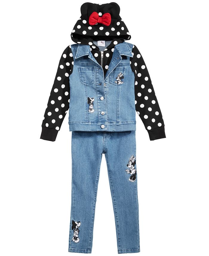 Disney Toddler & Little Girls Embroidered Jeans & Layered-Look Jacket ...