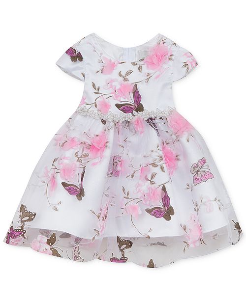 Rare Editions Baby Girls Butterfly Print Organza Dress Reviews