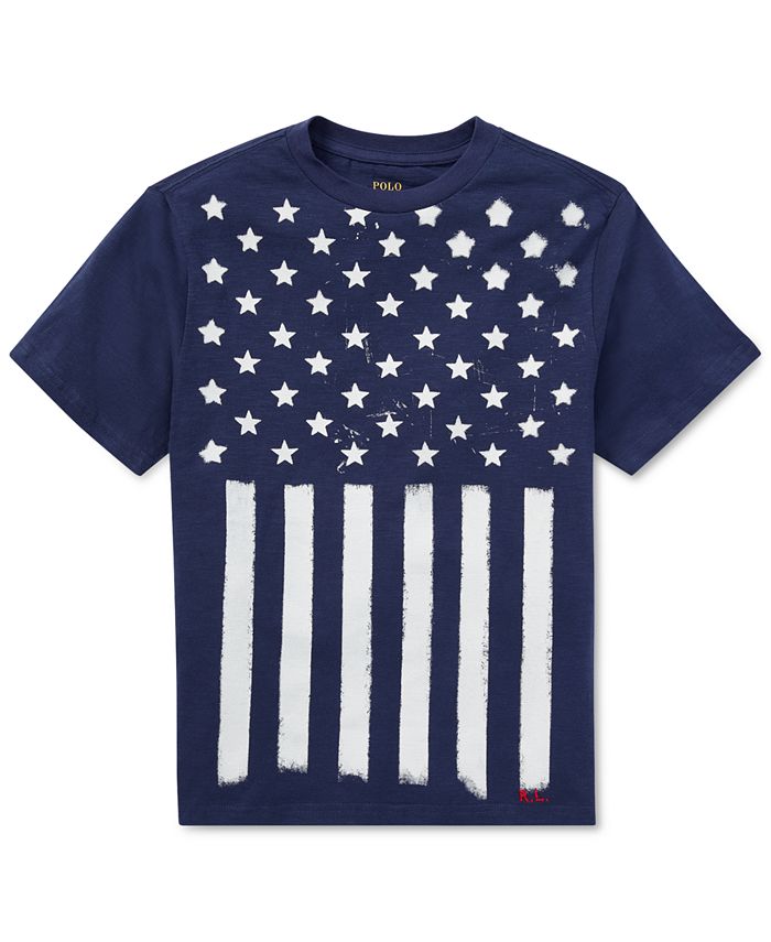 Polo Ralph Lauren Flag Cotton Jersey T-Shirt, Big Boys - Macy's