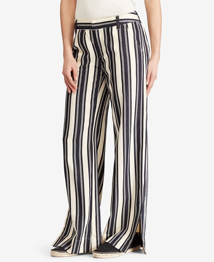 Lauren Ralph Lauren Striped Twill Wide-Leg Pants - Macy's