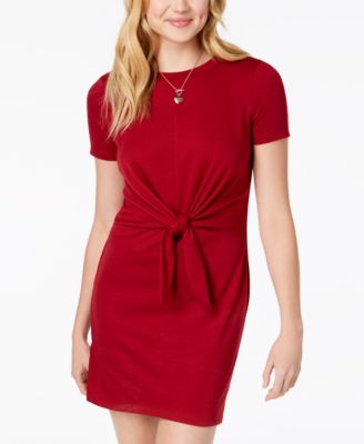 tie front a line dress
