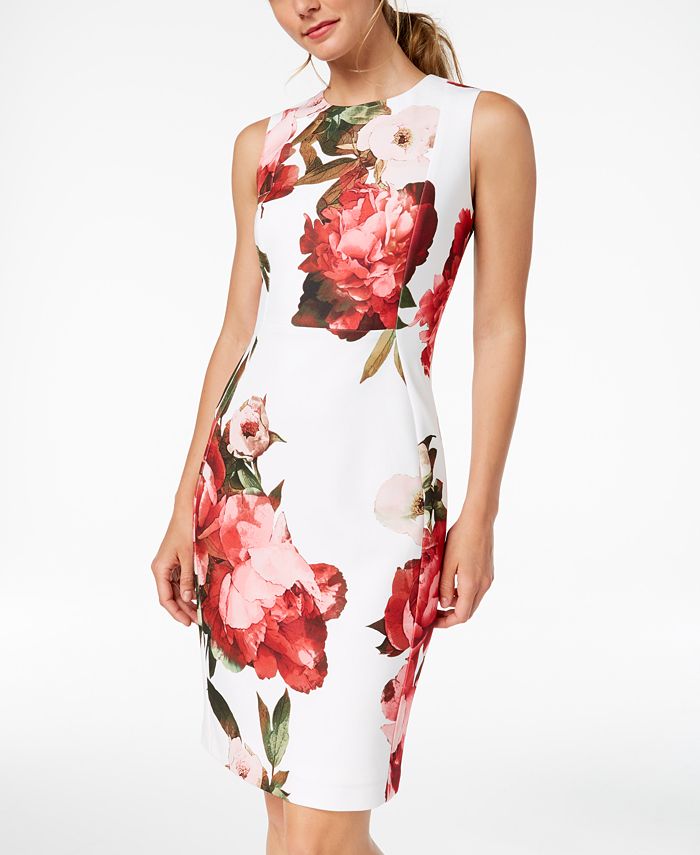 calvin klein floral sheath